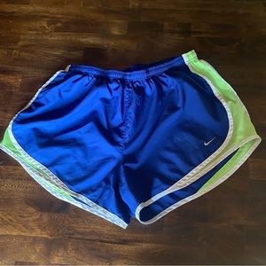 Nike Women's Tempo Running Shorts Blue and Green Size Large